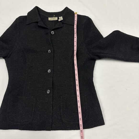 Lord & Taylor Heather Gray 6P Jacket Sweater Wool Blend Fitted Quiet Luxury - Picture 5 of 6